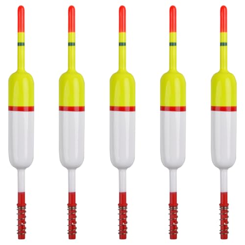 SILANON Slip Bobbers Fishing Floats and Bobbers Balsa Wood Slip Bobbers Floats Spring Bobbers for Crappie Catfish Trout Panfish Walleyes Fishing Bobbers 10pcs - color: 2.36in X 0.67in X 5.63in - 5pcs