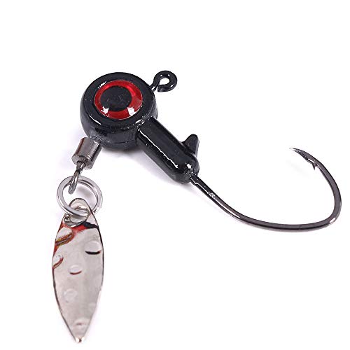 1/8 oz Jig Heads Freshwater Fishing Lures Jig Head with Eye Ball 25PCS Painted Hooks Fishing Jigs for Bass/Crappie - color: 1/8 oz crappie jigs