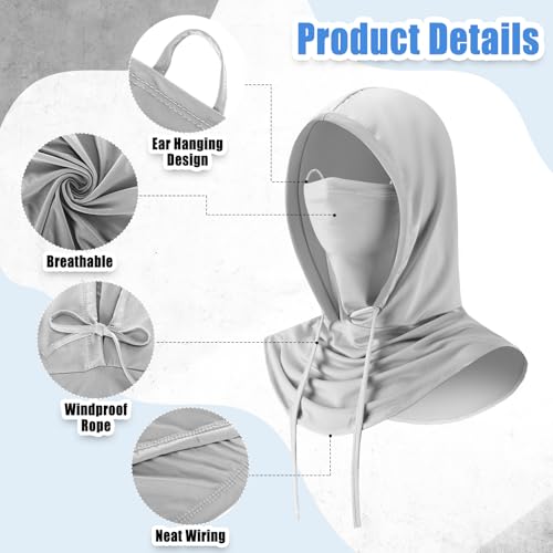 Frienda 6/9/12 Pcs Balaclava Ski Mask UV Protection Hood Breathable Full Head Mask Face Cover for Men Women Cycling Fishing - color: Black, Light Gray, Dark Gray