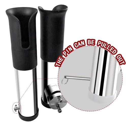 Made 2Pcs Stainless Clamp on Fishing Rod Holder, 316 Stainless Tournament Style Clamp on Fishing Rod Holder, Portable Fishing Pod Rack (Black) - color: Black