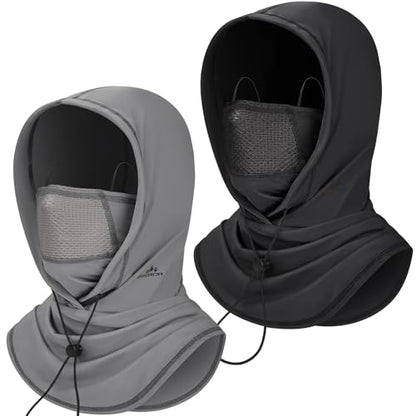 GXCROR Cooling Breathable Balaclava Face Mask Sun UV Protection Hood Shiesty Mask for Cycling Fishing Running - color: Black+gray