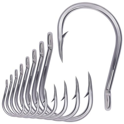3X-Strong-Octopus-Hooks-Saltwater-Fishing-Circle-Hooks- Stainless Big Game Size 1-13/0 - size: 13/0 Pack of 10