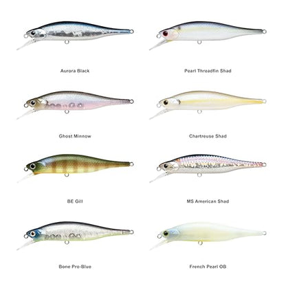 LUCKY CRAFT Lightning Pointer 98XR, Freshwater Bass Fishing Lures and Walleye Fishing Lures, 4" Slow Sinking Jerkbait, 6-7ft Depth, Largemouth Smallmouth, Tournament Fishing Gear - color: 238 Ghost Minnow