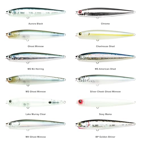 LUCKY CRAFT Gunfish 95NF Top Water Bass Fishing Lures, 4” Floating Lure with Cupped Mouth, Freshwater Trout and Bass Lures Fishing Gear, Accessories for Tackle Box - color: 474 Arari