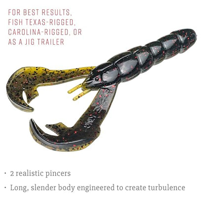 Strike King Rage Tail Craw - color: California Craw, size: 4 inch