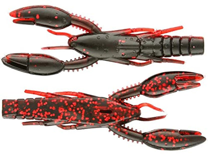 Yamamoto Craws - color: BLACK W/ RED FLAKE (5 PACK), size: 3.75" PSYCHO DAD