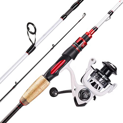 Sougayilang Spinning Combo, Medium Heavy Fishing Pole and 2000 Spinning Reel Set, Fishing Rod and Reel Commbo for Bass Fishing Tackle - color: B: Pearl White, size: 6.9ft & Spinning Reel