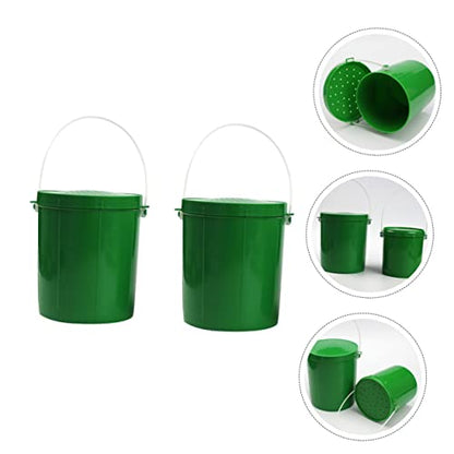 KICHOUSE 2pcs Breathable Live Bait Bucket Portable Fishing Storage Container Air Holes Worm Holder for Fishing Enthusiasts