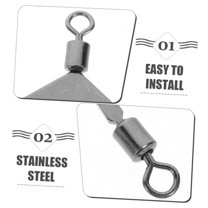 LIOOBO Sea Fishing Three-Prong Swivel Fishing Rigs Fishing Gear Bulk for Bass Cast Saltwater Tackle Connector - size: 4.00X2.50X0.20CM