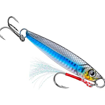Treble Hook Fast Sinking Jigging Baits Jigs Lure 13g/30g/60g Hard Metal Jigging Spoon Lures Saltwater Fishing Lure - color: ColorB 60G