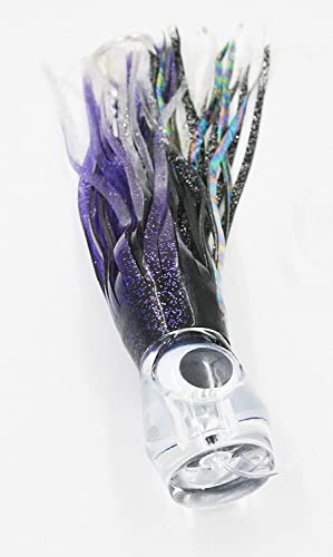 Fishing Lure Set of 6 Trolling Saltwater Skirted Lures: Rigged Lures and Black Bag Included. Catch Any Predatory Pelagic Fish in The Ocean Including Dolphin, Tuna, and Wahoo! - size: 6.5 inch