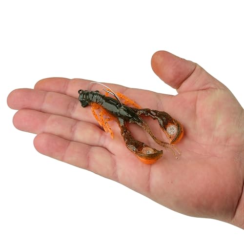 Berkley PowerBait Clatter Craw Fishing Soft Bait - color: Green Pumpkin Orange