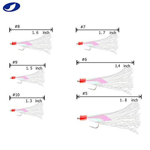 5/10/25/50/100 Packs Fishing Rigs 6 Hook/Set Rainbow Skin Silk String Hook Fishing Lure Saltwater Freshwater Bait Rig Tackle 5#6#7#8#9#10# - size: 7#-10 Packs