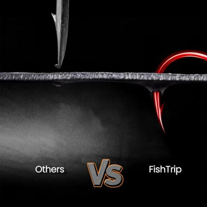 FishTrip 100pcs Baitholder Fishing Hooks, Double Barbed Long Shank Offset Bait Holder Fish Hook for Fishing Rigs Freshwater Saltwater Red #8-6/0 - size: 4#_100pcs