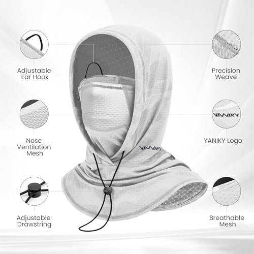 YANIKY Summer Cooling Balaclava with Breathable Holes, Sun UV Protection Face Mask for Running, Cycling, Fishing, Men & Women - color:  Black & White Camo Set