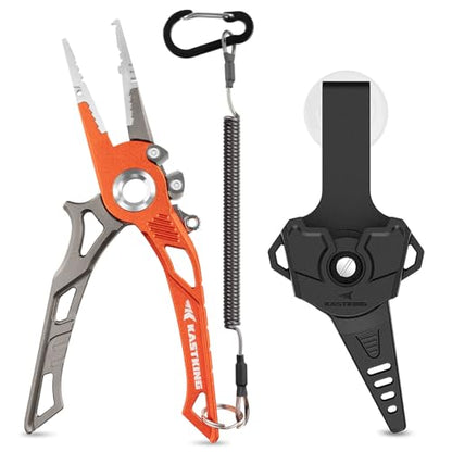 KastKing AlumaStream 7.5" Aluminum Fishing Pliers, Hook Remover, Split Ring Pliers, Fishing Gear, Fishing Gifts for Men, Corrosion-Resistant Saltwater & Freshwater Pliers, 17-4 Stainless Steel Jaws - size: A：7.5" Aluminum Plier