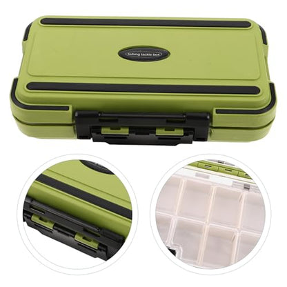 Fishing Tackle Box Large Waterproof Green – Portable Lure Storage Container with Bait Keeper and Fishing Gear Organizer for Freshwater and Saltwater Anglers