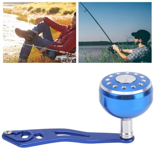 Baitcasting Reel Handle Replacement Parts, Aluminum Alloy Fishing Reel Rocker Arm with 8x5mm Mounting Hole, Lightweight Handle Grip for Baitcasting Reel Repair - color: Blue