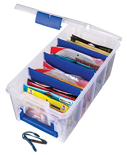 Flambeau Outdoors 4510 Clear Fishing Organizer - Super Half Satchel Soft Fishing Lure Storagees, Bait Organizer, Tuff Tainer with Zerust Anti-Rust Dividers - size: 15x8x6.25-Inch