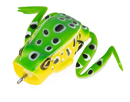 Lunkerhunt Frog Fishing Lure for Bass Fishing | Popping Frog Lure 1/4 oz | Topwater Fishing Bait with Weedless Hooks, Hollow Body, Trout Pike Lures - color: Leopard, size: 1.75 inch