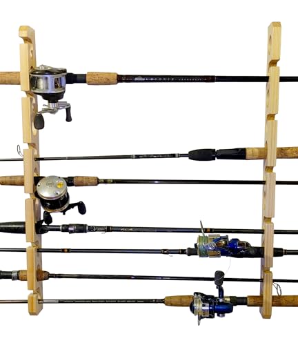 Old Cedar Outfitters Solid Pine Fishing Rod Rack for Wall and Ceiling Storage (Wall/Ceiling) - color: Ceiling/Wall