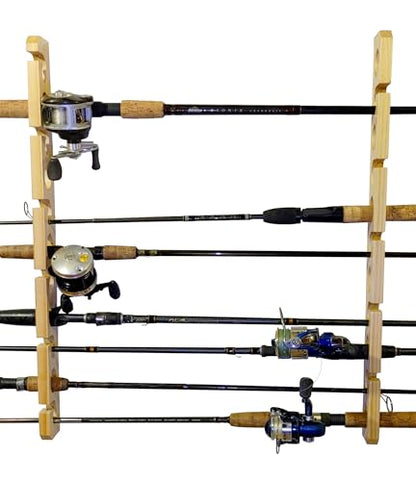 Old Cedar Outfitters Solid Pine Fishing Rod Rack for Wall and Ceiling Storage (Wall/Ceiling) - color: Ceiling/Wall