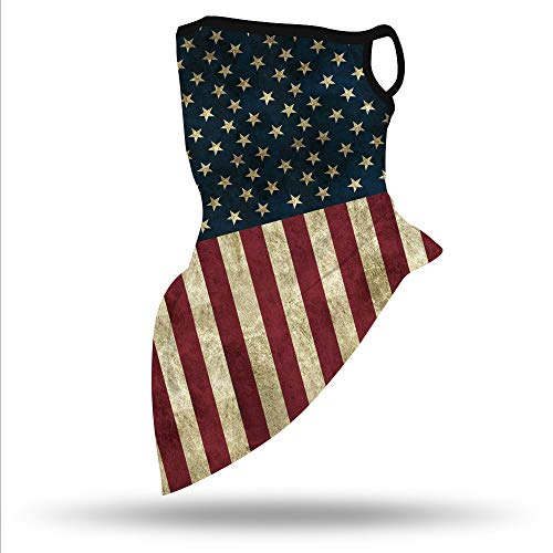 YAYOUREL Neck Gaiter Face Mask Bandanas for Men Women UV Face Scarf Cover Ear Loop Hole Facemask for Fishing Running Cycling - color: Red Gray Blue