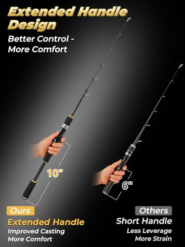 Jenseits 7FT Fishing Rod, 24T Carbon Fiber Telescopic & 4-Piece Travel Rod, Spin and Cast Options, Stainless Steel Guides with Ceramic Inserts, for Bass, Trout, Catfish, Freshwater & Inshore Fishing - size: Cast-7ft-Medium-Fast