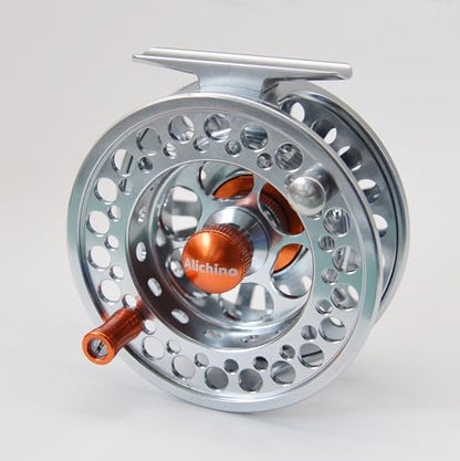 Alichino Fly Fishing Reel, CNC Machined Aluminum Alloy Large Arbor Fly Reel with Carbon Disk Drag - size: 7/8WT