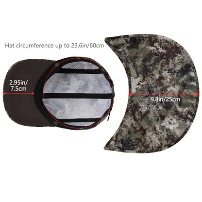 BASSDASH UPF 50+ Foldable Fishing Hat Baseball Cap with Removable Neck Flap Portable for Men Women Golf Hiking - color: Grunge Camo With Unfoldable Brim