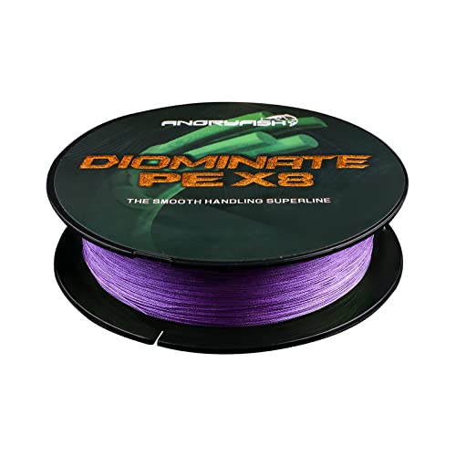 ANGRYFISH Diominate PE 4 & 8 Strands Braided Fishing Line–Abrasion Resistant Superline–Zero Stretch–Excellent Tensile Smooth–High Value(5LB-200LB) - color: Purple, size: 80LB/0.50MM-327YDS(8 Strand)