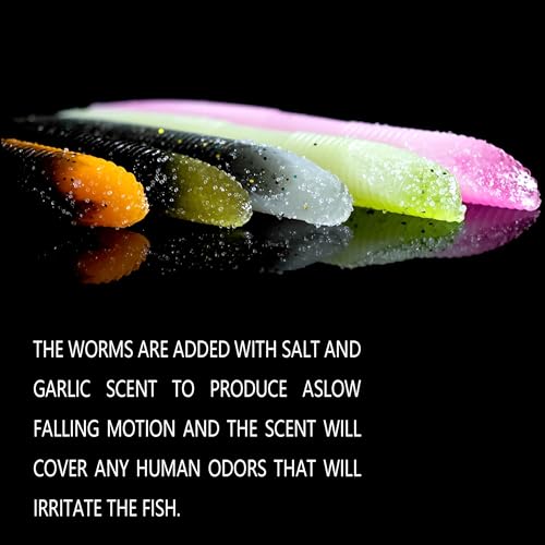 Senko Worms for Bass Fishing, Wacky Worms, Reaction Lure, Soft Plastic Bait for Ned rig, Fishing Lure Kit for Freshwater Bass - size: Senko01