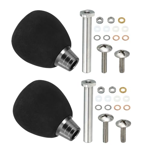 PATIKIL Fishing Reel Handle Knob, 2 Set Lightweight EVA Fishing Reel Power Knob Handle Grip for Fishing Reel Replacement Parts, Silver