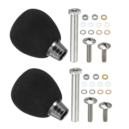 PATIKIL Fishing Reel Handle Knob, 2 Set Lightweight EVA Fishing Reel Power Knob Handle Grip for Fishing Reel Replacement Parts, Silver
