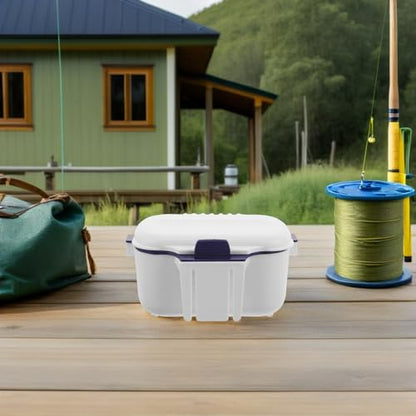 Double-Layer Worm Bait Storage Box White, Insulated Live Fishing Bait Holder Container for Red Maggots, Portable Fishing Accessories for Outdoor Anglers