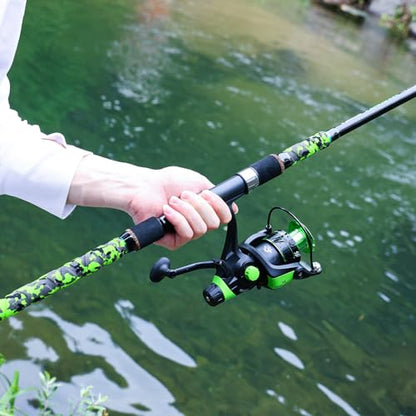 Sougayilang 3 Piece Surf Fishing Rod Combo Medium/Heavy Travel Spinning Rod with 4000/5000 Size Reel Baitfeeder Combo(9'/10'/11'12') - color: green, size: 11ft-Spinning-3Pc-MH