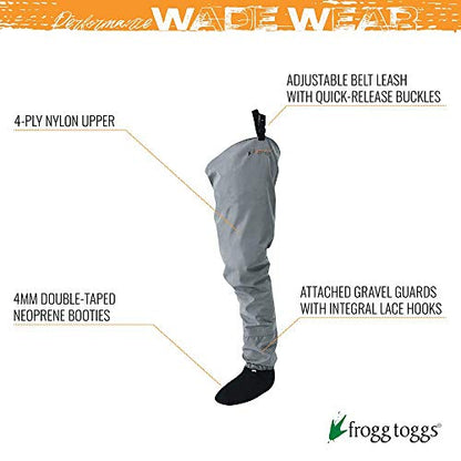 FROGG TOGGS Canyon II Breathable Waterproof Stockingfoot Fishing Hip Wader for Fishing - size: X-Large