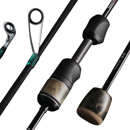 SEASIR Stream Fishing Rod, Ultralight Spinning Rod Travel Bait Casting Rod, 2 Piece, Fuji A O Ring Guide, Solid Wood Handle, 40T Carbon Fiber, Compact Fishing Pole for Saltwater Freshwater Trout Bass - color: Spinning, size: S602-L-F