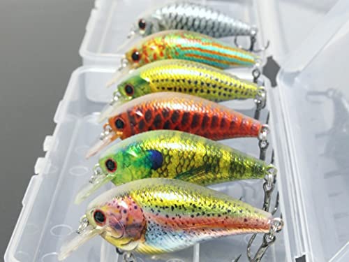 Minnow Crankbait for Bass Fishing Bass Lure Jerkbait Fishing Lures and Tackle Box - color: HC15KB2