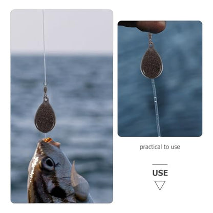 SHERCHPRY Fishing Weights Drop Shot Sinkers Iron Pear-Shaped 57g with Swivel Smooth Surface 5pcs Heavy Terminal Tackle for Freshwater Carp Fishing Supplies