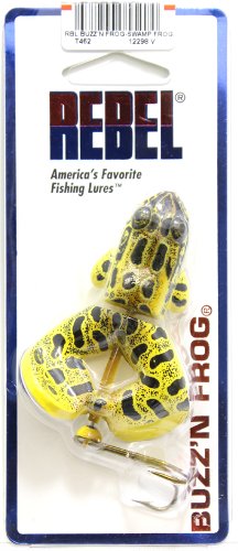 Rebel Lures Buzz'N Frog Topwater Buzzbait Fishing Lure, 2 1/2 Inch, 1/2 Ounce - color: Swamp Frog
