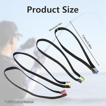 4Pcs Fishing Tippet Spool Ring, Lightweight Fishing Line Spool Band Ring, Elastic Fabric Tippet Wire Loop, 3.35in Portable Leader Line Holder Rings Tackle for Winder