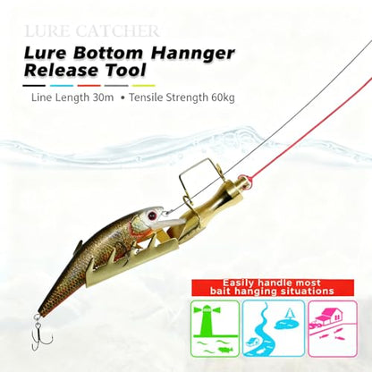 Professional Fishing Baits Hard Equipment with 30m Line for Lures Saver Fishing Retrievers Savers - color: red and white