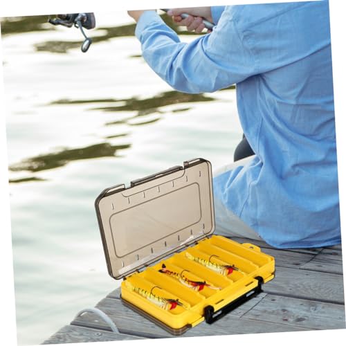 Toddmomy 2Pcs Multi Grid Fishing Gear Box Tackle Organizer for Baits and Portable Fishing Case for Outdoor Fishing Activities