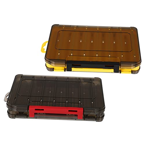 2Pcs Portable Fishing Gear Storage Box Multi Grid Fishing Tackle Organizer for and Hooks Durable Fishing Lure Case for Easy Access and Organization