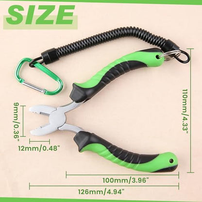 SPEEDWOX 5.5-Inch Fishing Crimper with Cutter Fishing Crimping Tool Fishing Pliers for Single-Barrel Sleeves Fishing Line Cutter Crimp Pliers Fishing Line Snips Micro Fishing Fishing Crimps - color: Green