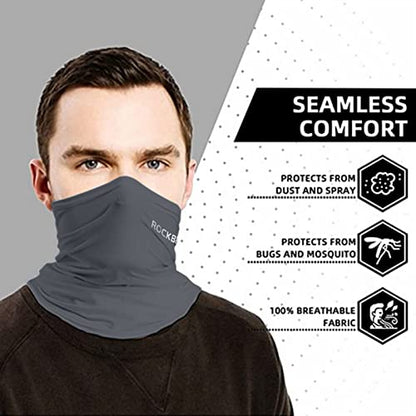 ROCKBROS Cooling Neck Gaiter Bandana Face Mask for Men Neck Gaiters Summer Half Face Scarf Cover Sun UV Protection - color: Dark Gray