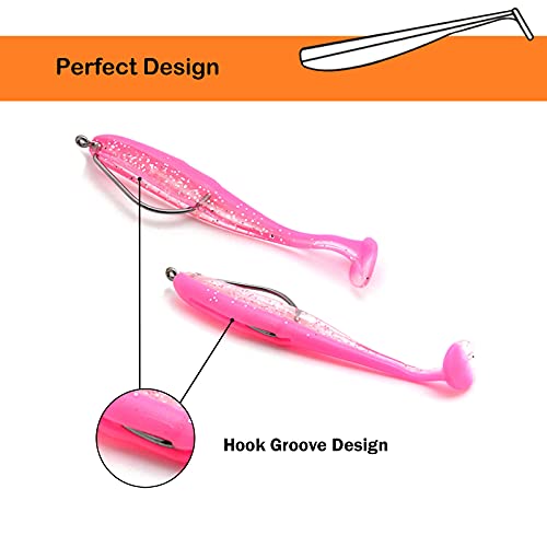 100pcs Paddle Tail Swimbaits Lures, Soft Plastic Fishing Lures Kit, 2.75" Bass Fishing Bait for Freshwater and Saltwater with Box
