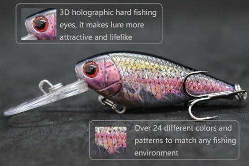 Minnow Crankbait for Bass Fishing Bass Lure Jerkbait Fishing Lures and Tackle Box - color: HC549KB