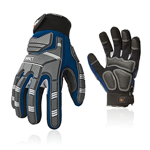 Vgo... Safety Work Gloves - Mechanics, Impact & Anti-Vibration - Rigger Gloves - Heavy Duty (L, Blue, SL9792IP) - color: Blue Gray-pro Version, size: Large (1 Pair)